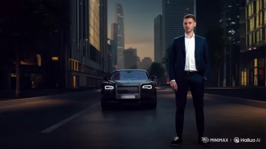 Man Drives Off Confidently in MINIMAXROO Rolls-Royce – AI Generated Video | Hailuo AI
