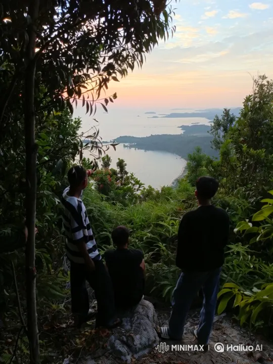 Friends Enjoying a Scenic Coastal View at Dusk – AI Generated Video | Hailuo AI