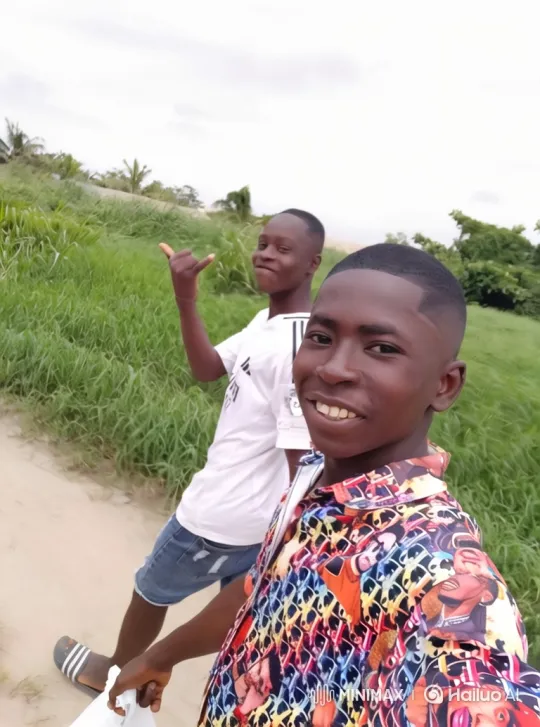 Young Men Walk, Smile, and Gesture on a Dirt Path – AI Generated Video | Hailuo AI