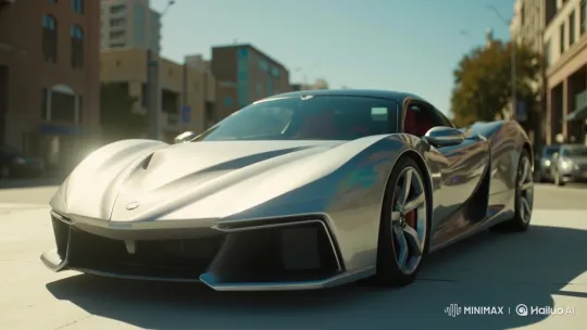 Futuristic Supercar Showcase in Urban Setting – AI Generated Video | Hailuo AI
