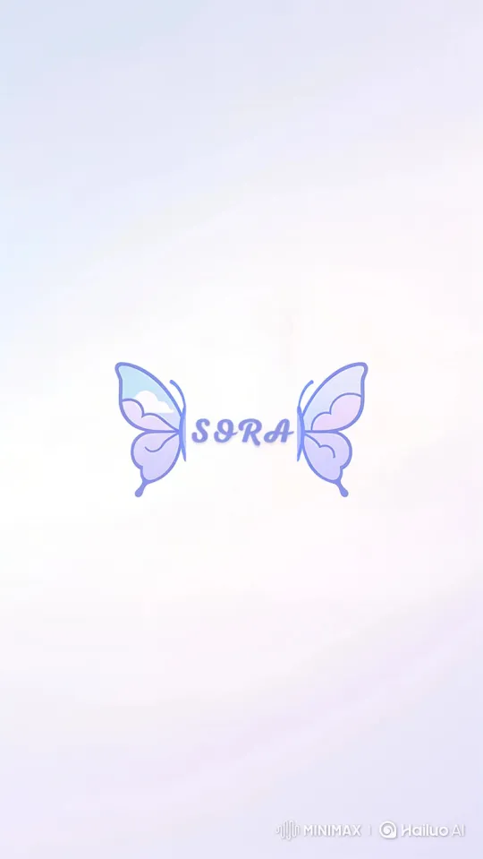 Animated Butterfly Forms 'SORA' Logo in Ethereal Background – AI Generated Video | Hailuo AI