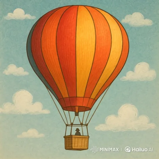 Vintage to Minimalist Hot Air Balloon Flight – AI Generated Video | Hailuo AI