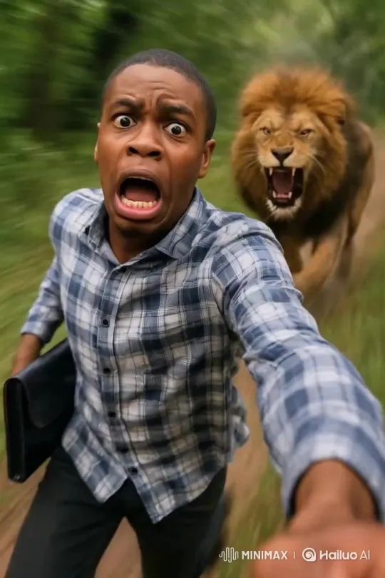 Lion Pursues Prey in the Forest – AI Generated Video | Hailuo AI