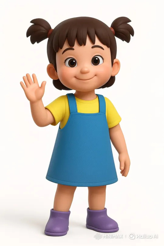 3D Cartoon Girl Engages in Animated Conversation – AI Generated Video | Hailuo AI
