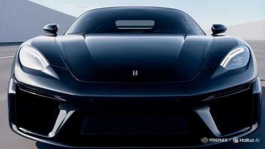 Sleek Sports Car Drives Through Modern Cityscape – AI Generated Video | Hailuo AI
