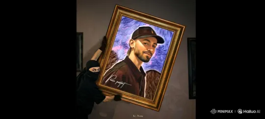 Portrait Comes Alive, Thwarts Burglar in Gallery Heist – AI Generated Video | Hailuo AI