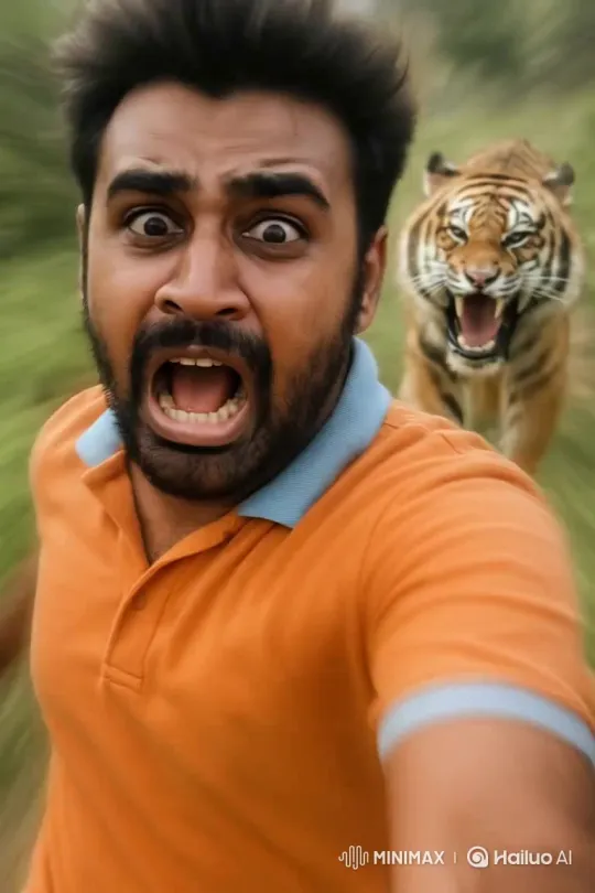 Tiger Run - Short Story About a Chase Scene – AI Generated Video | Hailuo AI