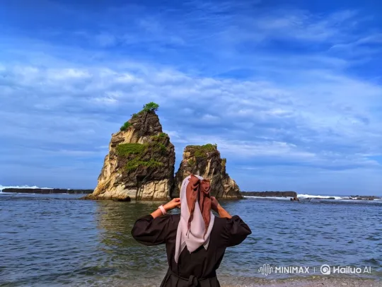Woman on Shore to Earth from Space Panorama – AI Generated Video | Hailuo AI