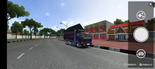 Purple Truck Lowers on Paved Road with Buildings – AI Generated Video | Hailuo AI