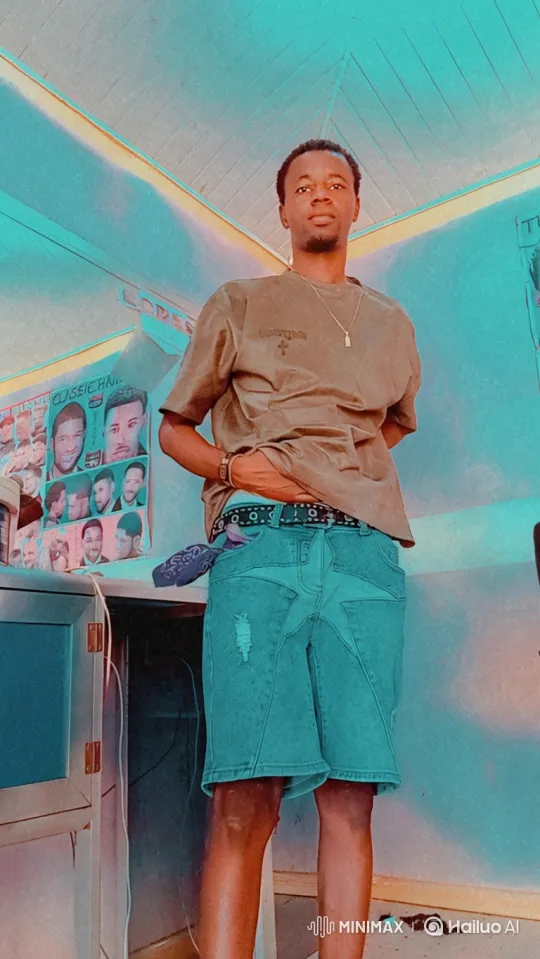 Young Man in Cyan Light Prepares to Drive Black Mercedes – AI Generated Video | Hailuo AI