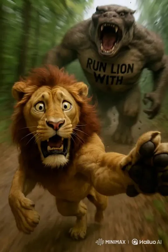 Run Lion with [Incomplete Phrase] – AI Generated Video | Hailuo AI