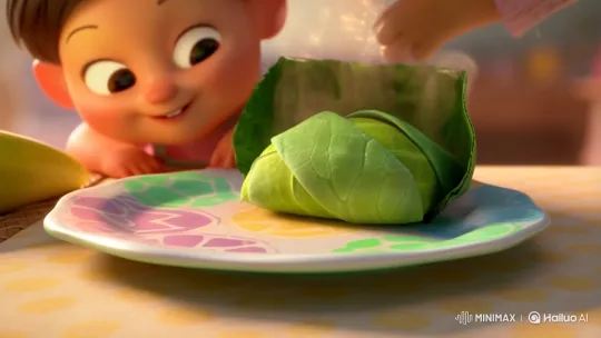 Child Delighted by Steaming Moi Moi on Plate – AI Generated Video | Hailuo AI