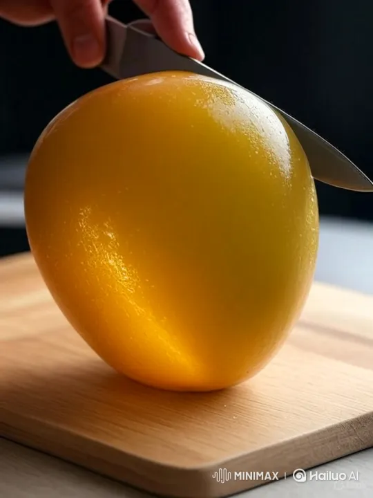Hyper-Realistic Glass Fruit Slicing Video – AI Generated Video | Hailuo AI