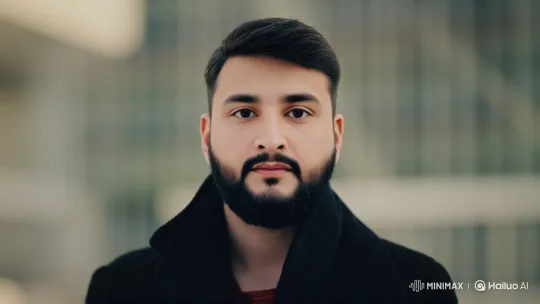 Young Man's Intimate, Steady Gaze in Focused Portrait – AI Generated Video | Hailuo AI