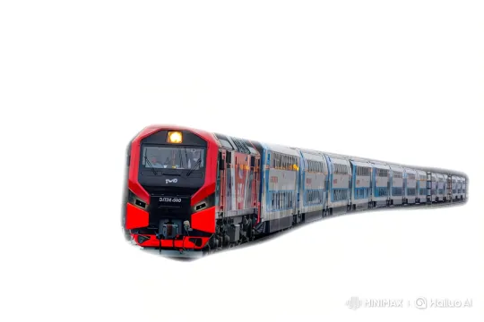 Modern Passenger Train Display on White Background – AI Generated Video | Hailuo AI