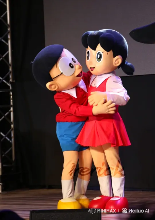 Nobita and Shizuka's Romantic Dance in 3D Prom Setting – AI Generated Video | Hailuo AI