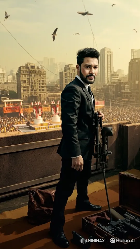 Professional Sniper Aarav Targets Minister on Rooftop – AI Generated Video | Hailuo AI