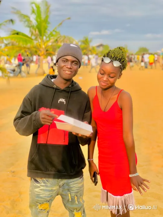 Young Couple Shares Moment of Joy on Beach – AI Generated Video | Hailuo AI