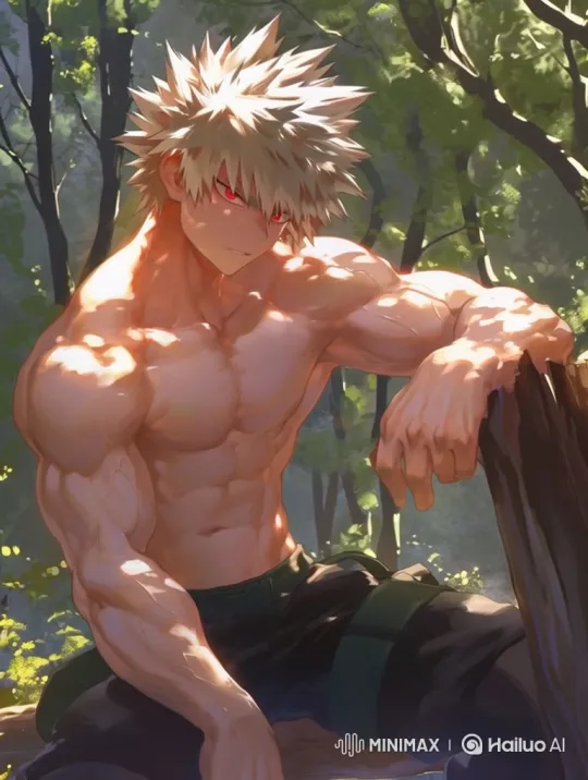 Powerful Young Man in Contemplation in the Woods – AI Generated Video | Hailuo AI