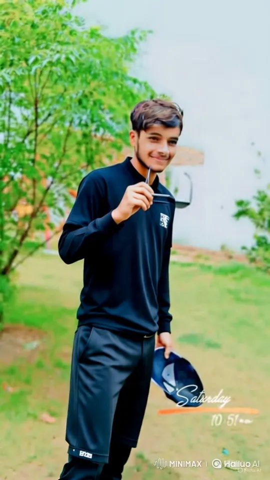 Young Man in Park with Gentle Smile and Sunglasses – AI Generated Video | Hailuo AI