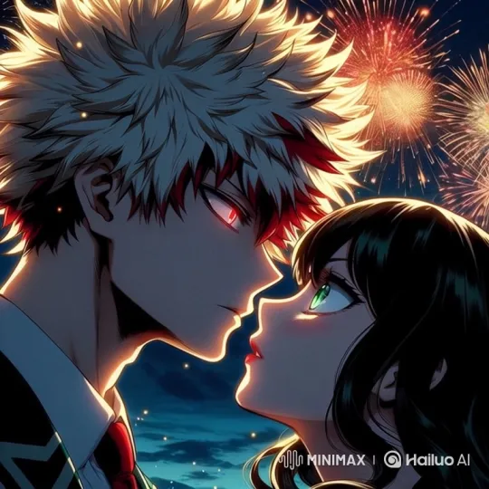 Romantic Couple Under Fireworks: A Moment of Tenderness – AI Generated Video | Hailuo AI
