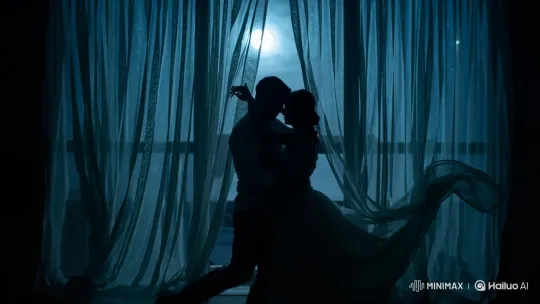 Couple Embraces and Dances in Moonlit Intimacy – AI Generated Video | Hailuo AI