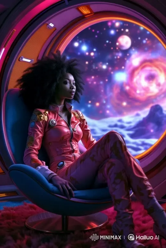 Futuristic Girl Contemplates the Cosmos in Live2D Animation – AI Generated Video | Hailuo AI