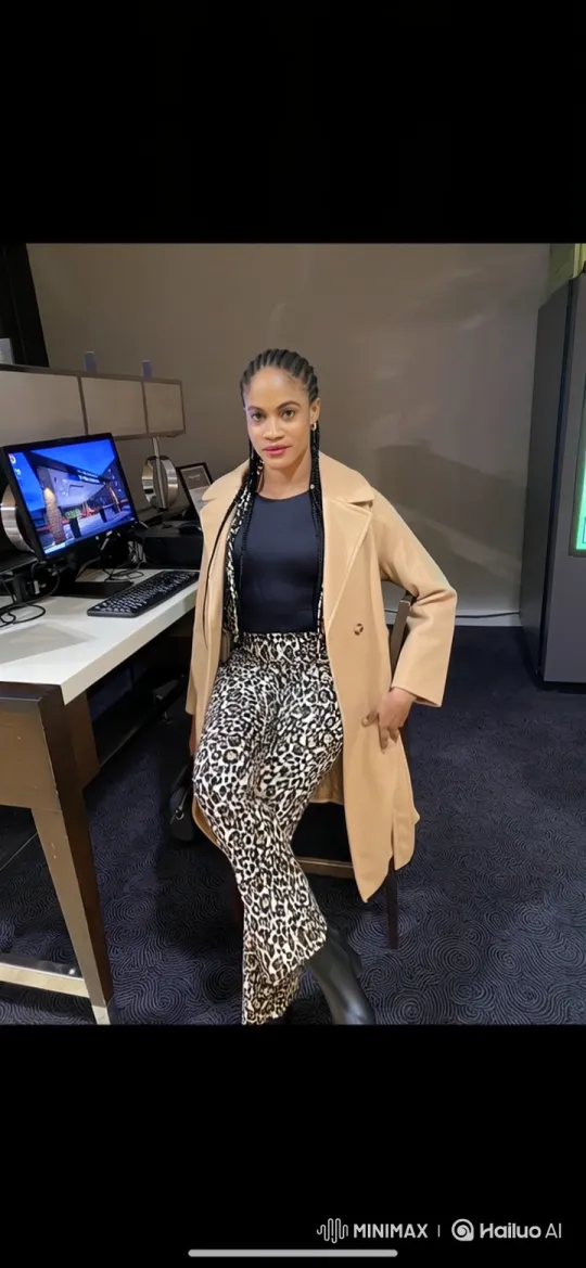 Stylish Woman Prepares for Poised Speech on Modern Stage – AI Generated Video | Hailuo AI