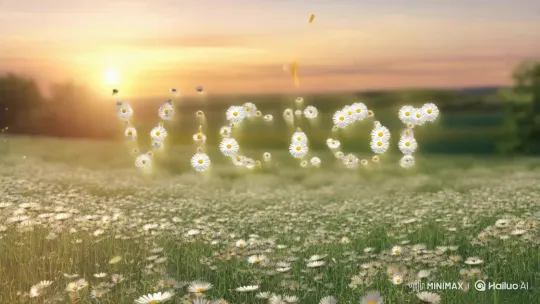 Victor: Sculpture Crafted from White Daisies – AI Generated Video | Hailuo AI