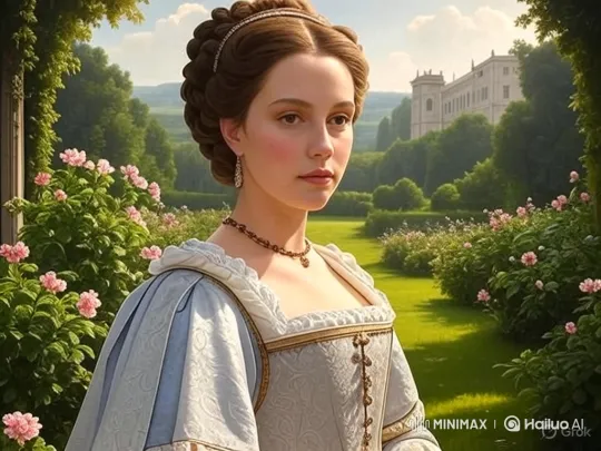 Noblewoman Reflects in a Sunlit Garden – AI Generated Video | Hailuo AI