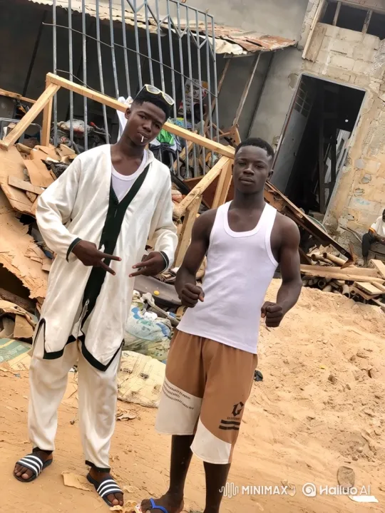 Young Black Men Pose Confidently Amidst Construction Debris – AI Generated Video | Hailuo AI