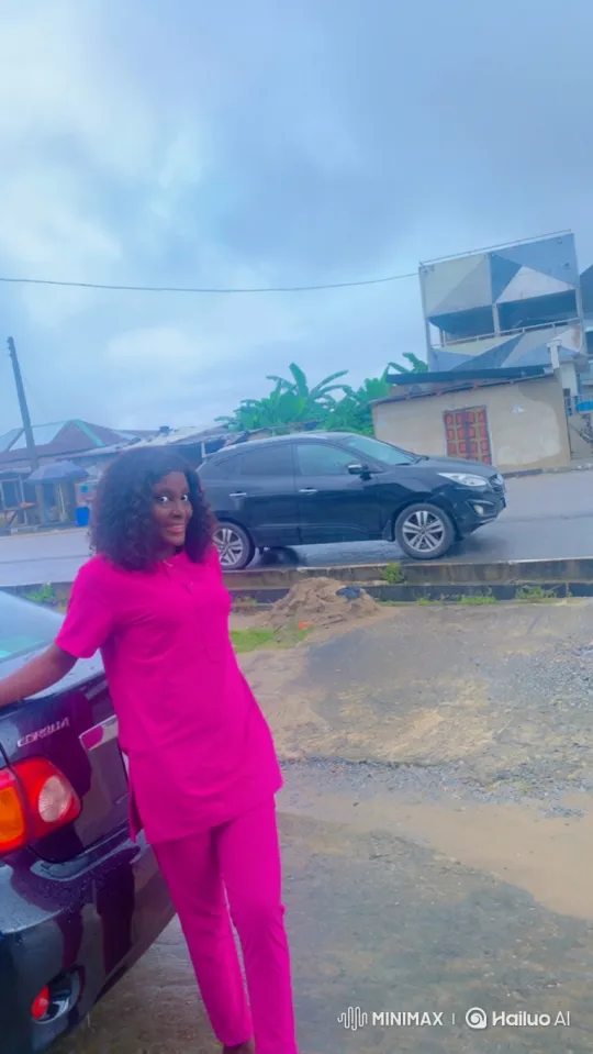 Woman in Pink Enters Black Jeep on Wet Road – AI Generated Video | Hailuo AI