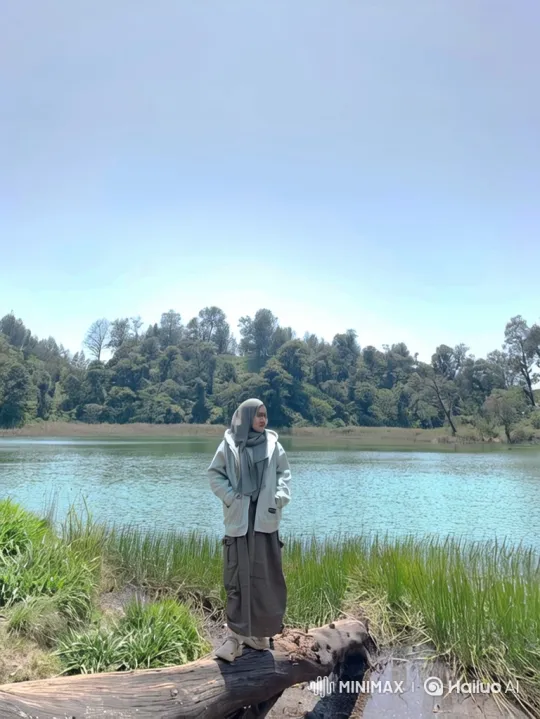 Zoom Out from Woman by Lake to Cosmic View of Earth – AI Generated Video | Hailuo AI