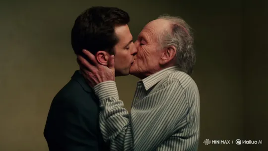 Elderly Man Transforms into Anne Hathaway in Intimate Scene – AI Generated Video | Hailuo AI