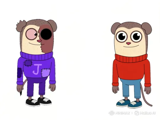 Anthropomorphic Ferrets Embrace in Friendship – AI Generated Video | Hailuo AI