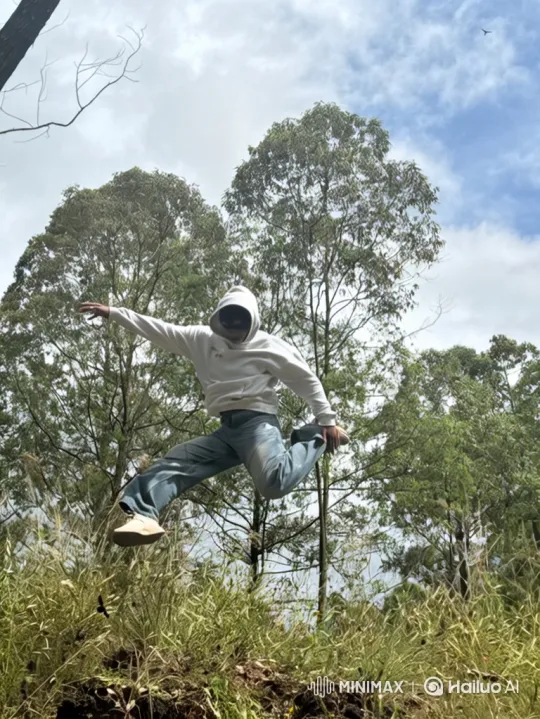 Person Jumps on Mountain, Revealing Earth from Space – AI Generated Video | Hailuo AI