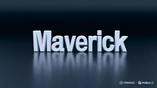 Dancing 3D 'Maverick' Letters on Reflective Surface – AI Generated Video | Hailuo AI