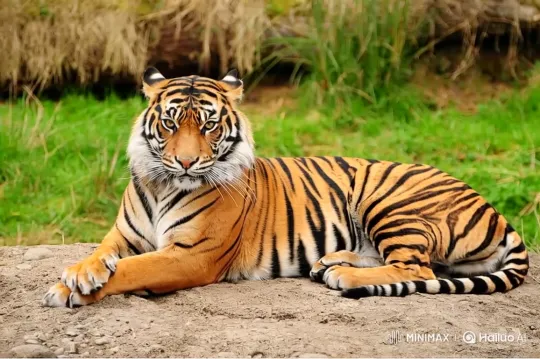 Tiger's Meal Stolen by Dog, Chase Ensues – AI Generated Video | Hailuo AI