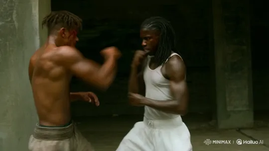 Intense Street Fight Between Two Skilled Athletes – AI Generated Video | Hailuo AI