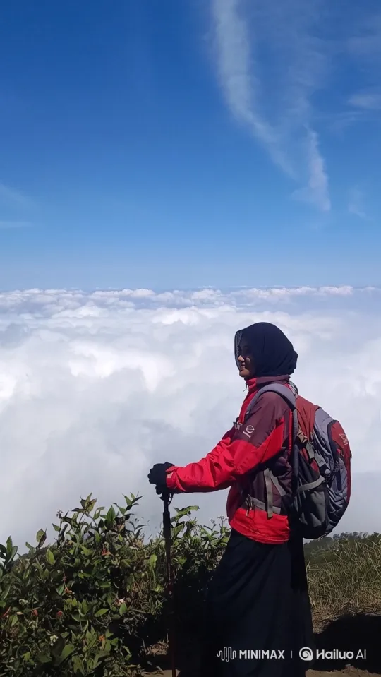 Women on Mountain Summit to Earth from Space Panorama – AI Generated Video | Hailuo AI