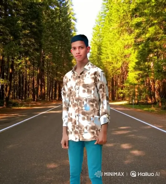 Young Man in Tranquil Forest with Gentle Movements – AI Generated Video | Hailuo AI