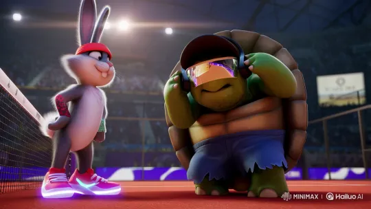 Turtle Triumphs in Padel with Illegal Move in Sports Comedy – AI Generated Video | Hailuo AI