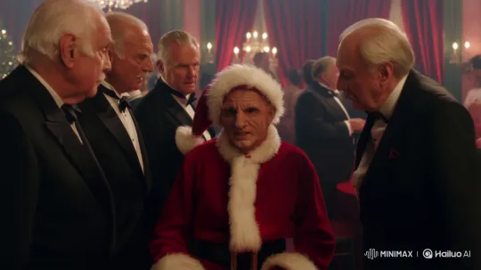 Emma Watson Unmasks as Santa at Burlesque Party – AI Generated Video | Hailuo AI