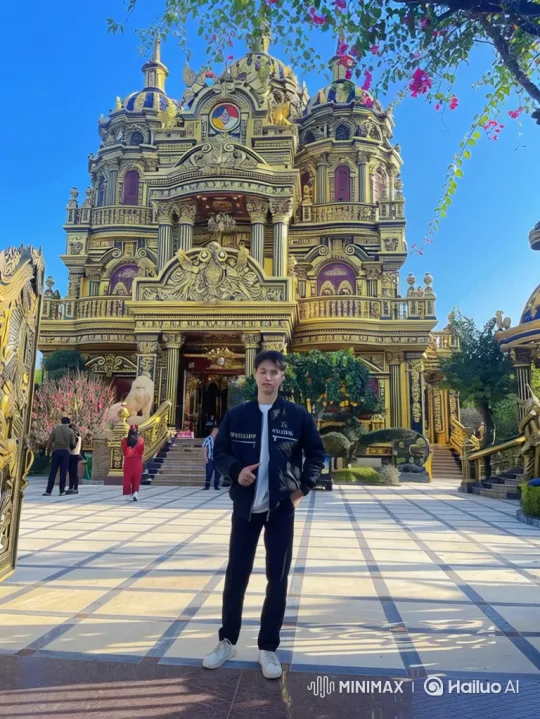 Young Man in Courtyard to Cosmic Perspective – AI Generated Video | Hailuo AI