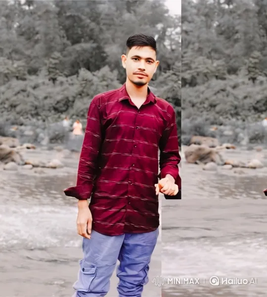Young Man Boards Helicopter in Forested River Setting – AI Generated Video | Hailuo AI