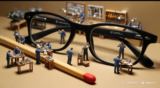 Miniature Workshop: Tiny Workers Craft Giant Eyeglasses – AI Generated Video | Hailuo AI