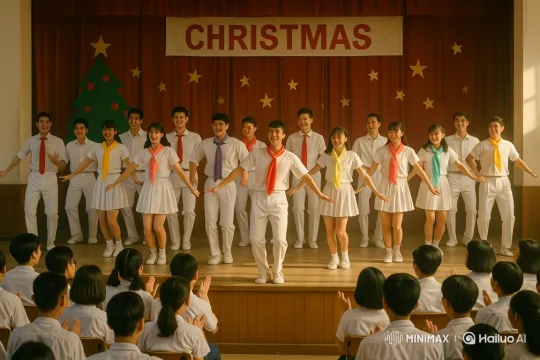 Christmas Celebration: Students' Musical Performance – AI Generated Video | Hailuo AI