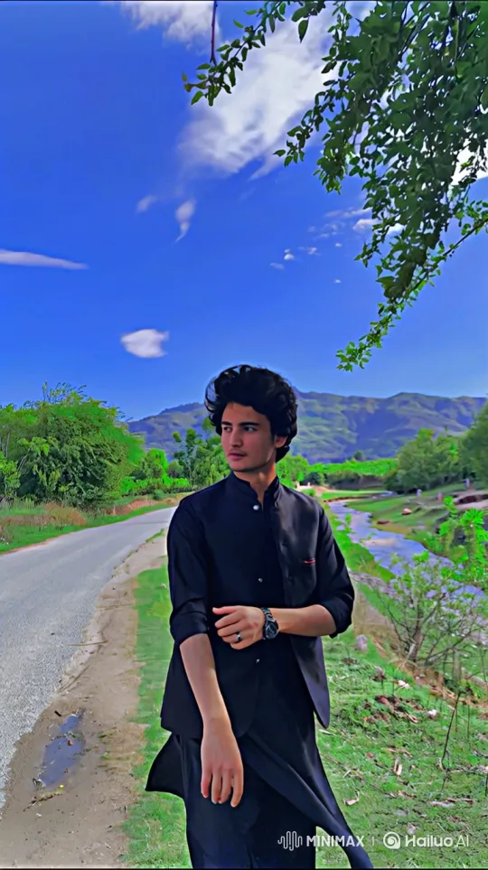 Young Couple Shares Serene Moment in Scenic Park – AI Generated Video | Hailuo AI