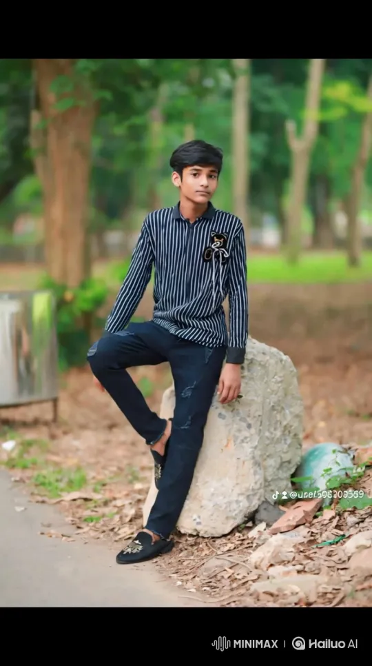 Young Man in Park Observes Passing Helicopter – AI Generated Video | Hailuo AI