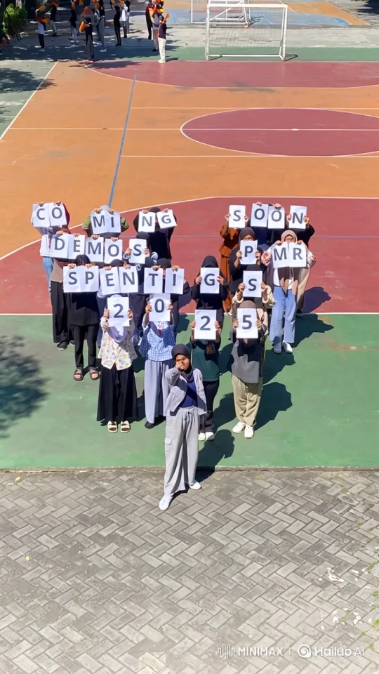 Students Announce 'DEMOST SPENTIGS 2025' on Mountain Peak – AI Generated Video | Hailuo AI